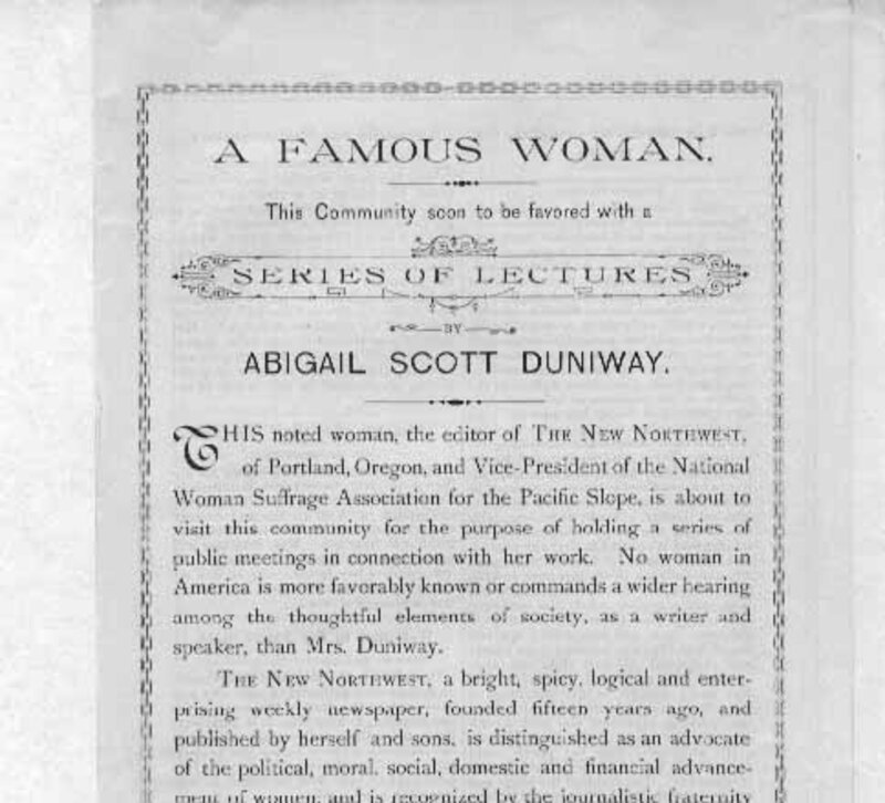 A Famous Woman - Duniway Lecture Series
