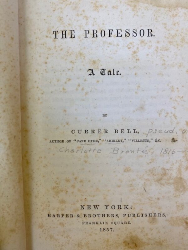 The Professor: A Tale, Title page
