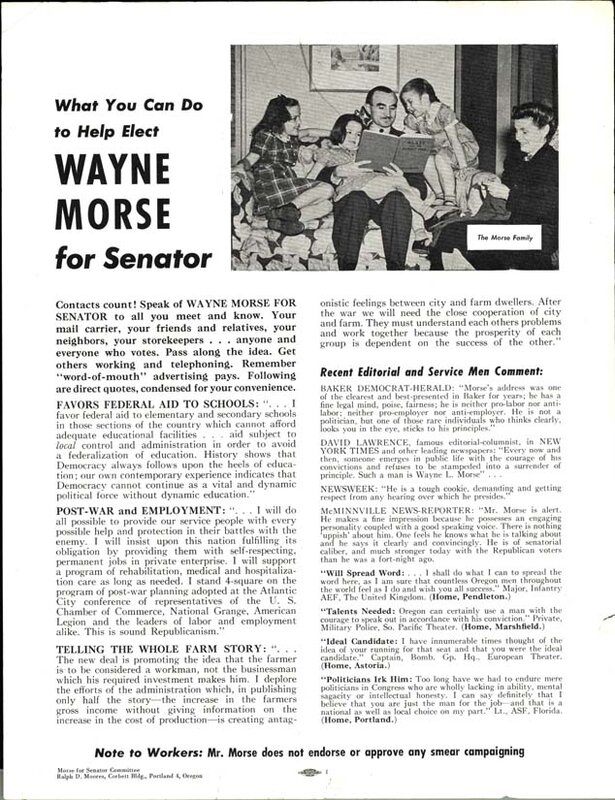 Wayne Morse for Senator