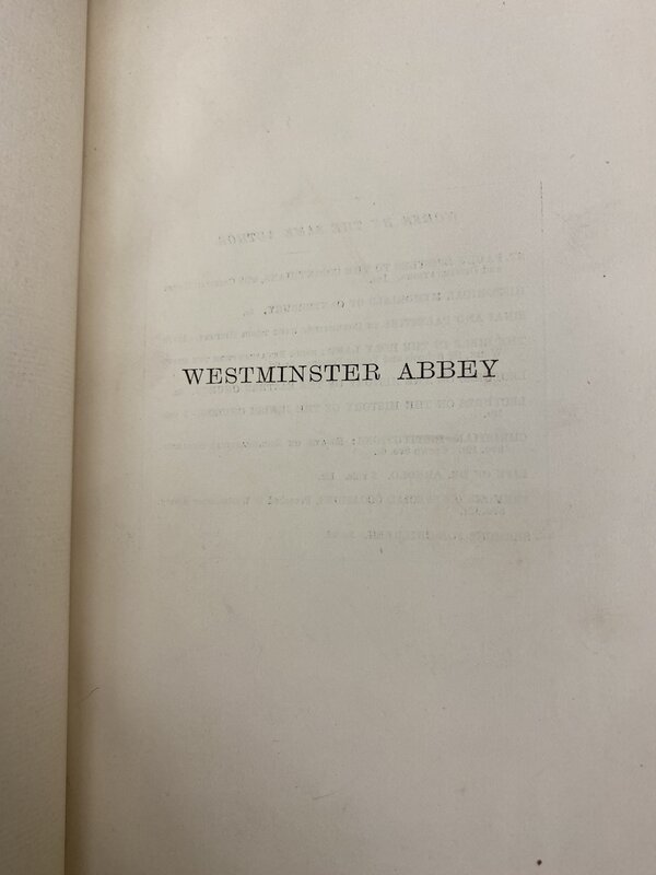 Westminster Abbey, Title page