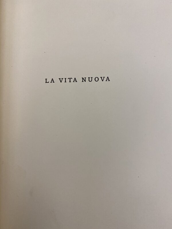 La Vita Nuova of Dante Alighieri, Title page