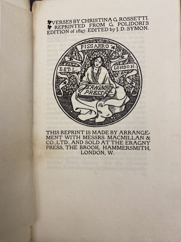 Verses by Christina Rossetti, Stamp