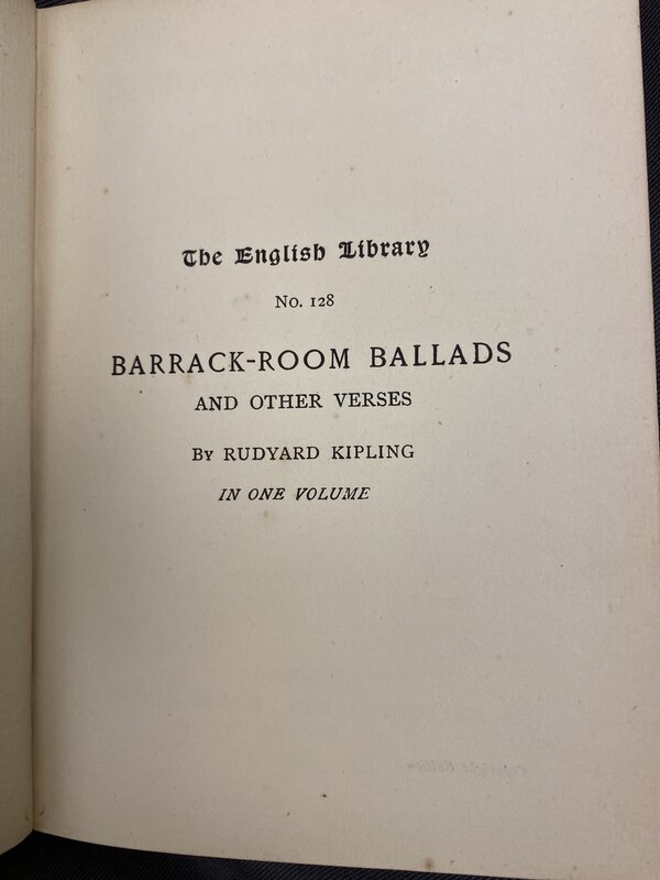 Barrack-Room Ballads and Other Verses, Title page