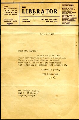 Rejection Slip, The Liberator