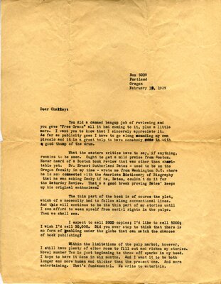 Letter to Charles Alexander, Page 1