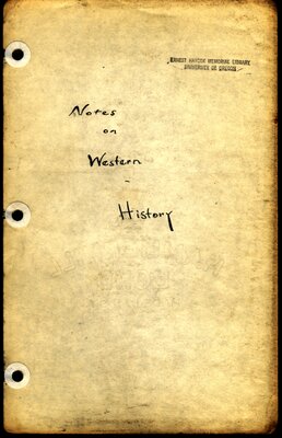 Notes on Western History, Cover
