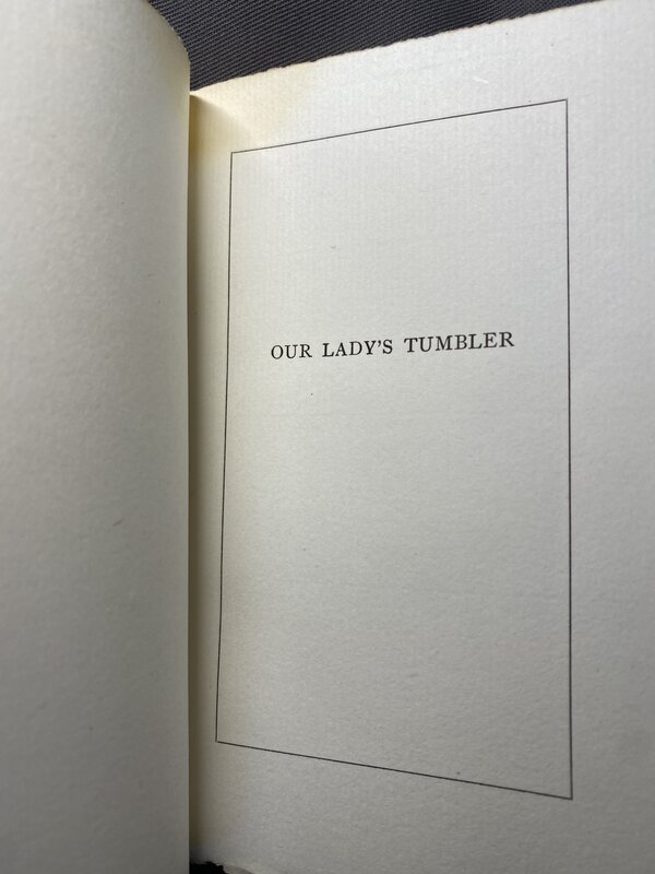 Our Lady's Tumbler: A Twelfth Century Legend, Title page