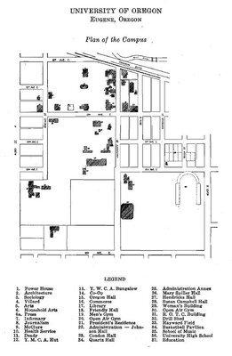 Map of the University of Oregon campus, 1926