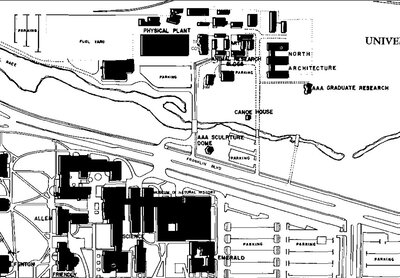 Map of the University of Oregon campus, 1969