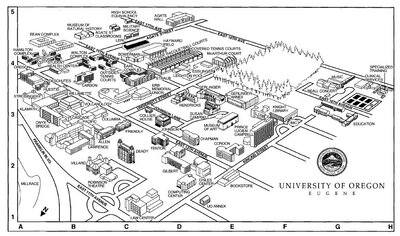 Map of the University of Oregon campus, 1994