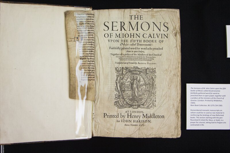 The Sermons of M. Iohn Calvin upon the fifth booke of Moses called Deuteronomie